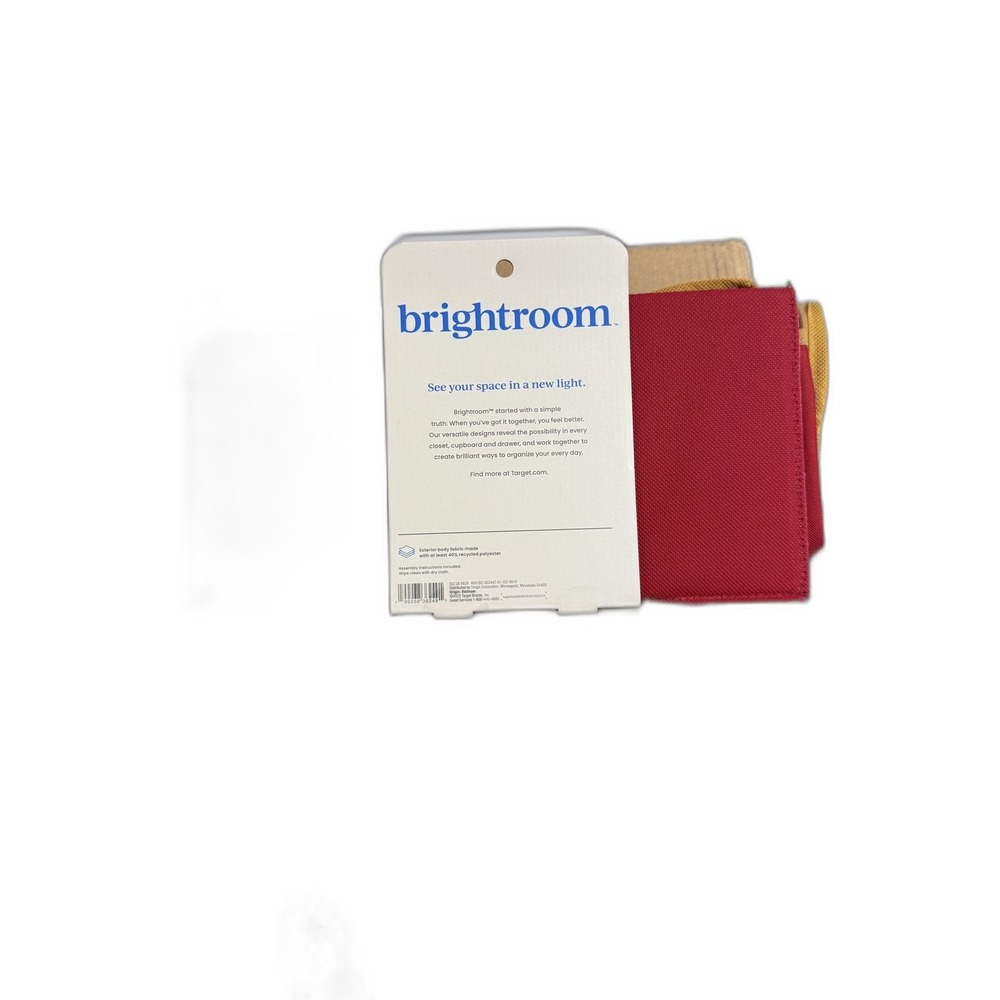 Brightroom Red Soft Sided Gift Wrap Storage Bin 41.5in Zippered Collapsible